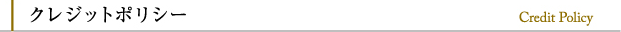 クレジットポリシー Credit Policy